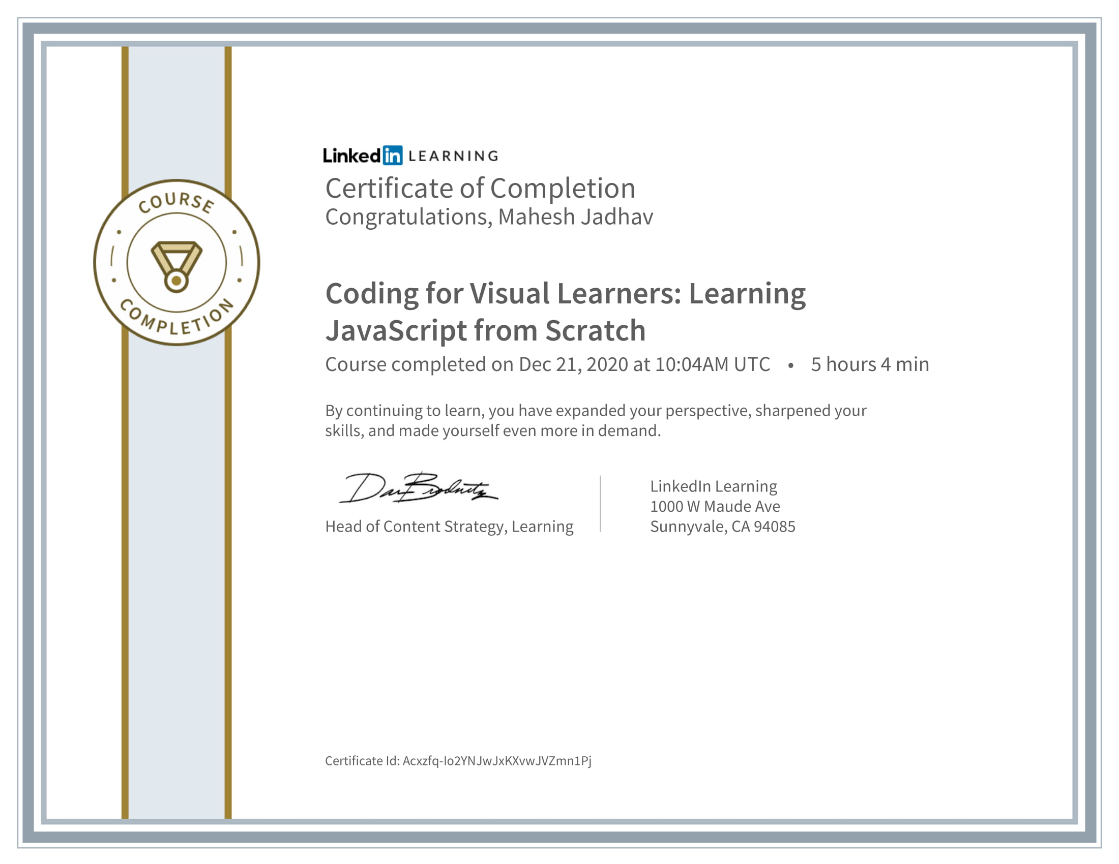Scratch Code Certificate Achievements and Certifications